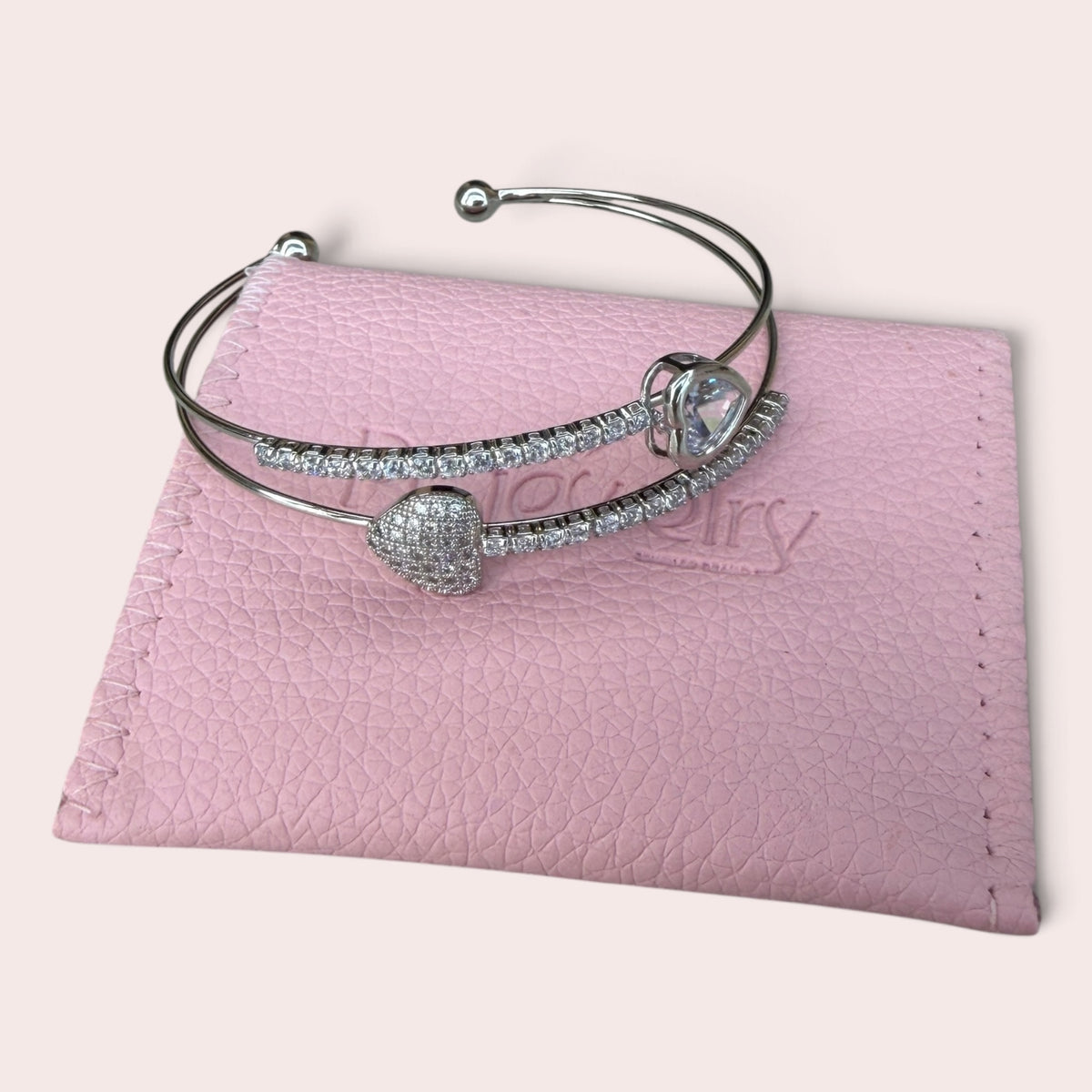 Silver Heart Bangle