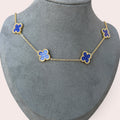 Navy blue clover necklace