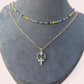 2 layers cross necklace