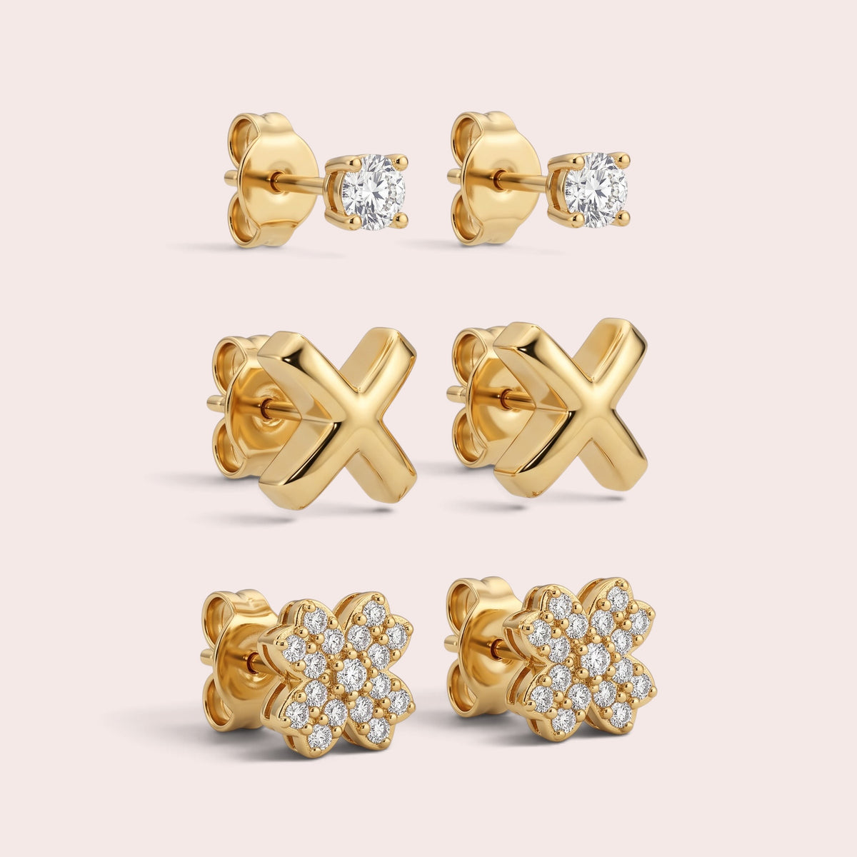 Bella 3 Pairs Earrings Set