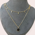 2 layers smiley face necklace