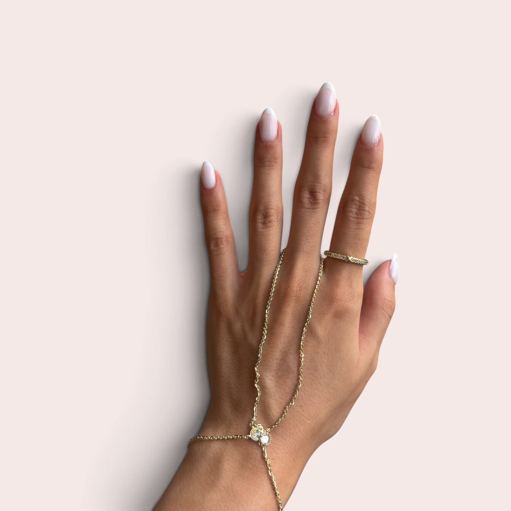 Colored charms hand chain
