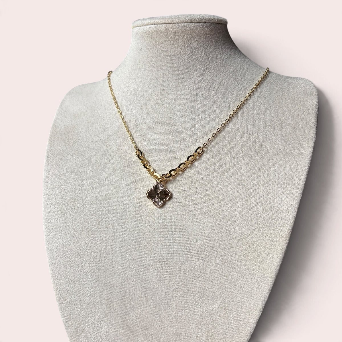 One Gold Clover Necklace