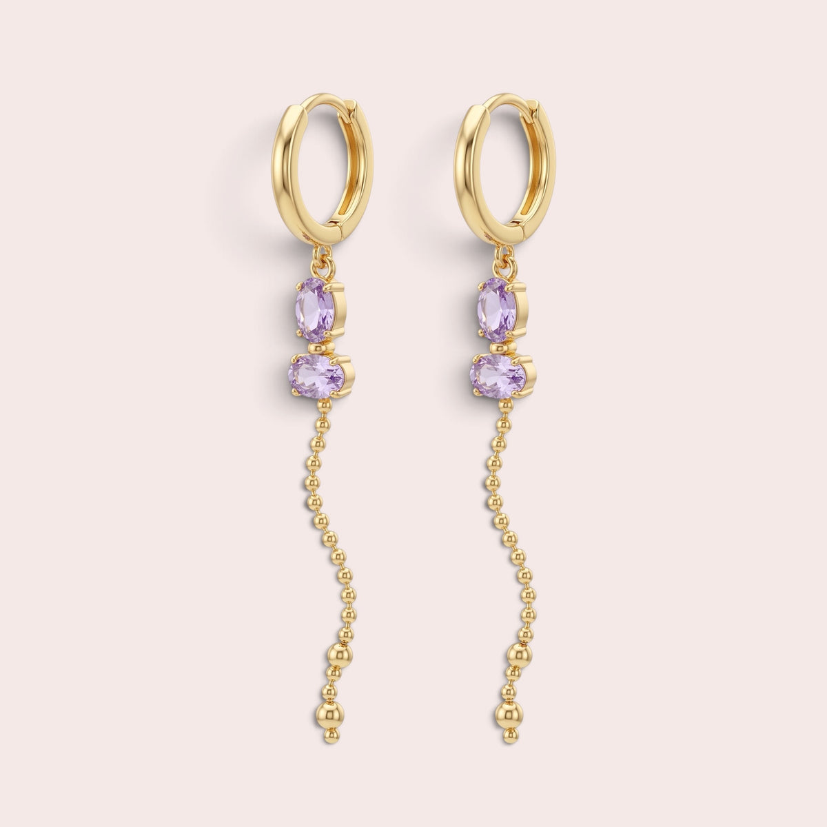 Lilac long earrings