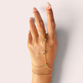 Gold clover hand chain