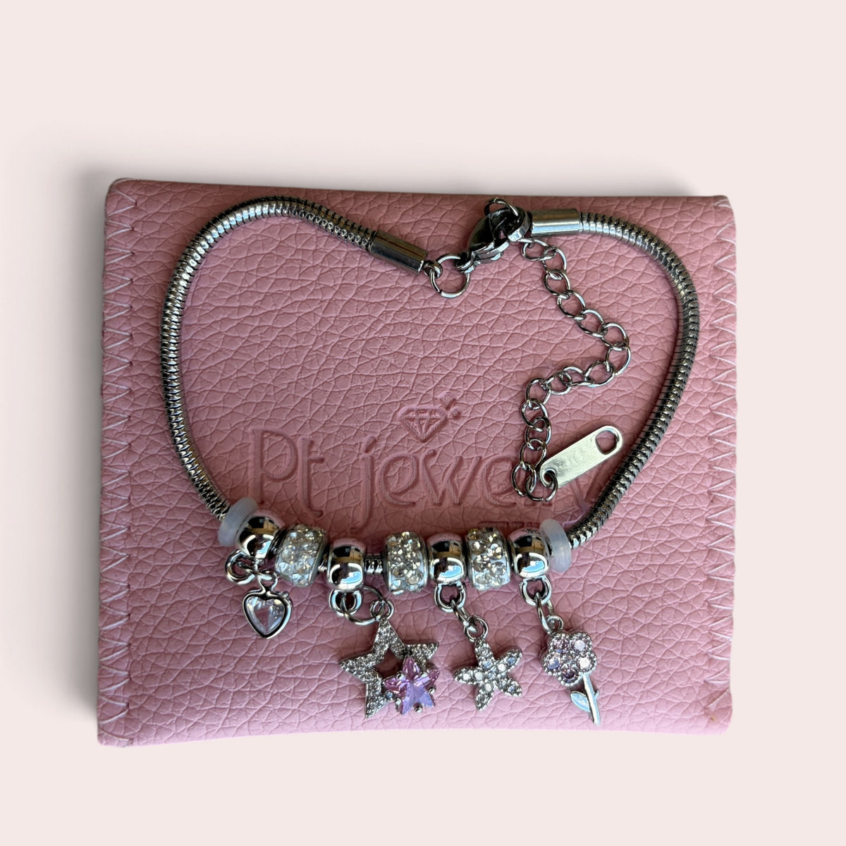 Silver Flower Charm Bracelet
