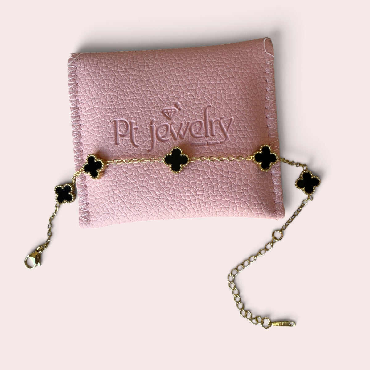 Mini black clover bracelet