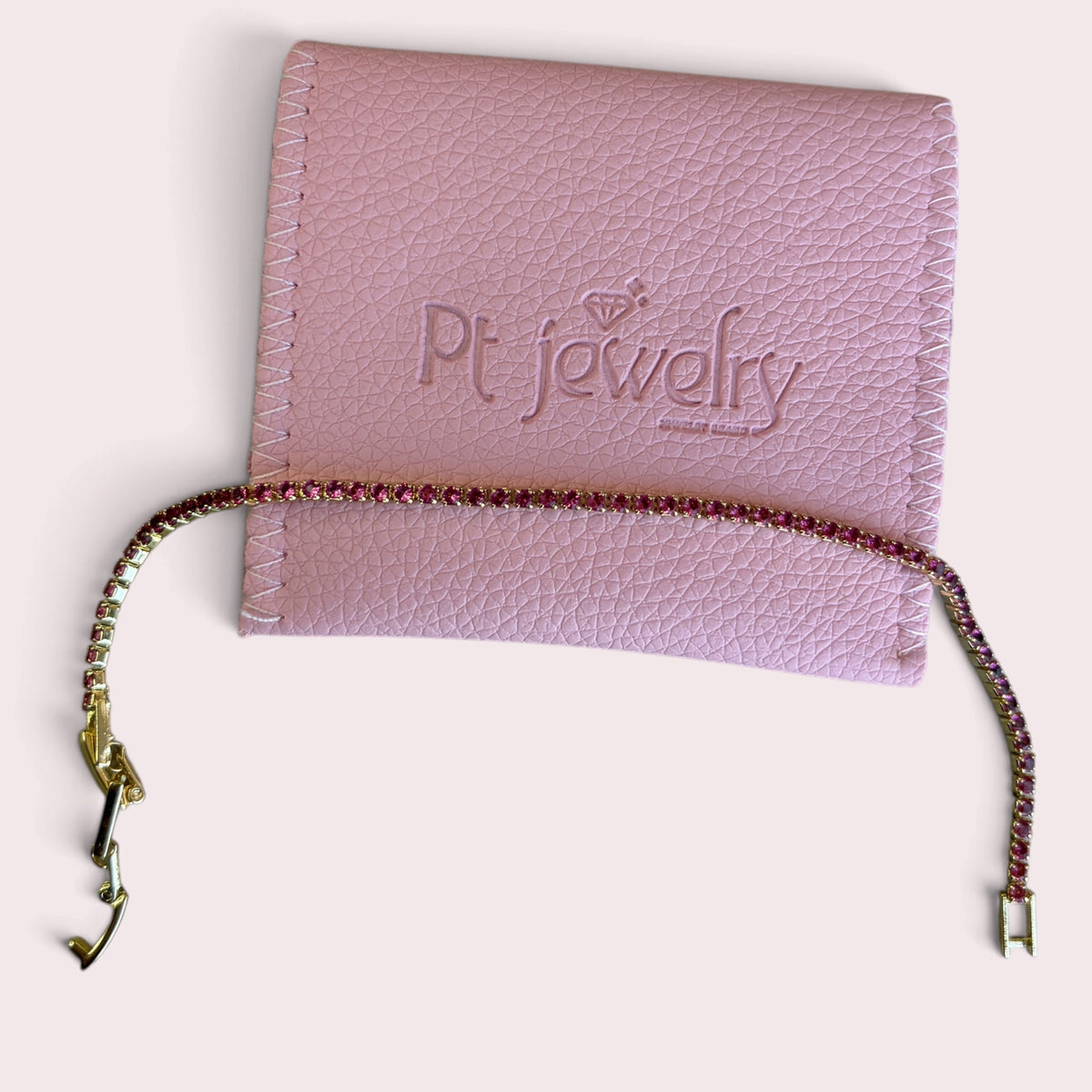 Pink tennis bracelet