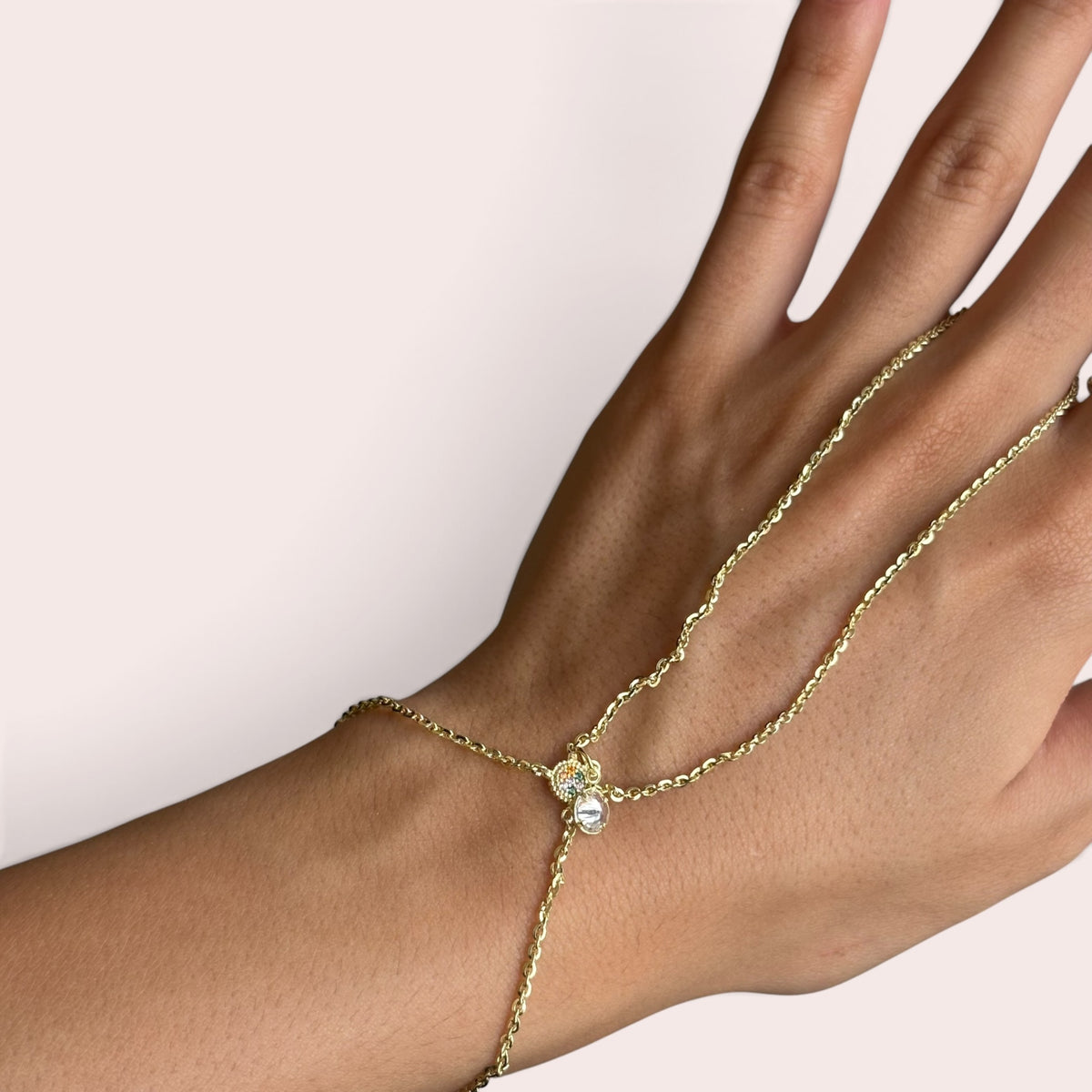 Colored charms hand chain