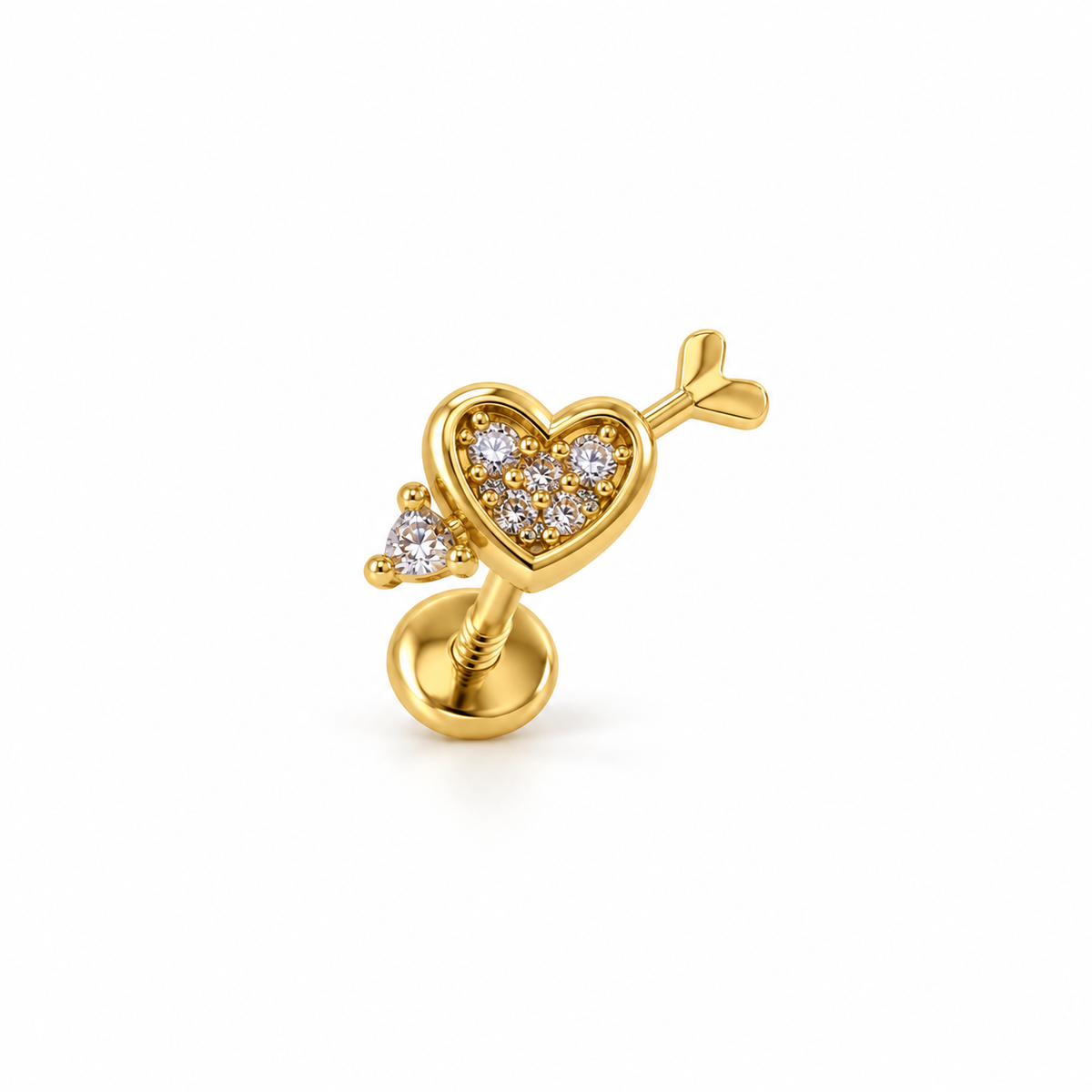 Mini Heart Flat Back Ear Pierce