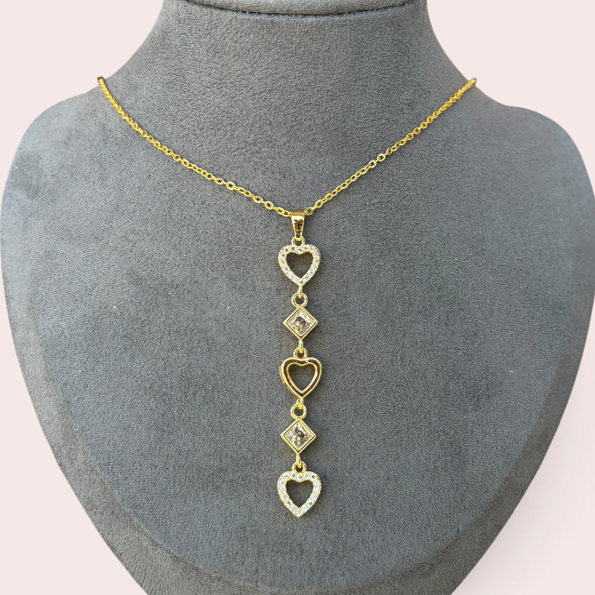Y shape heart necklace