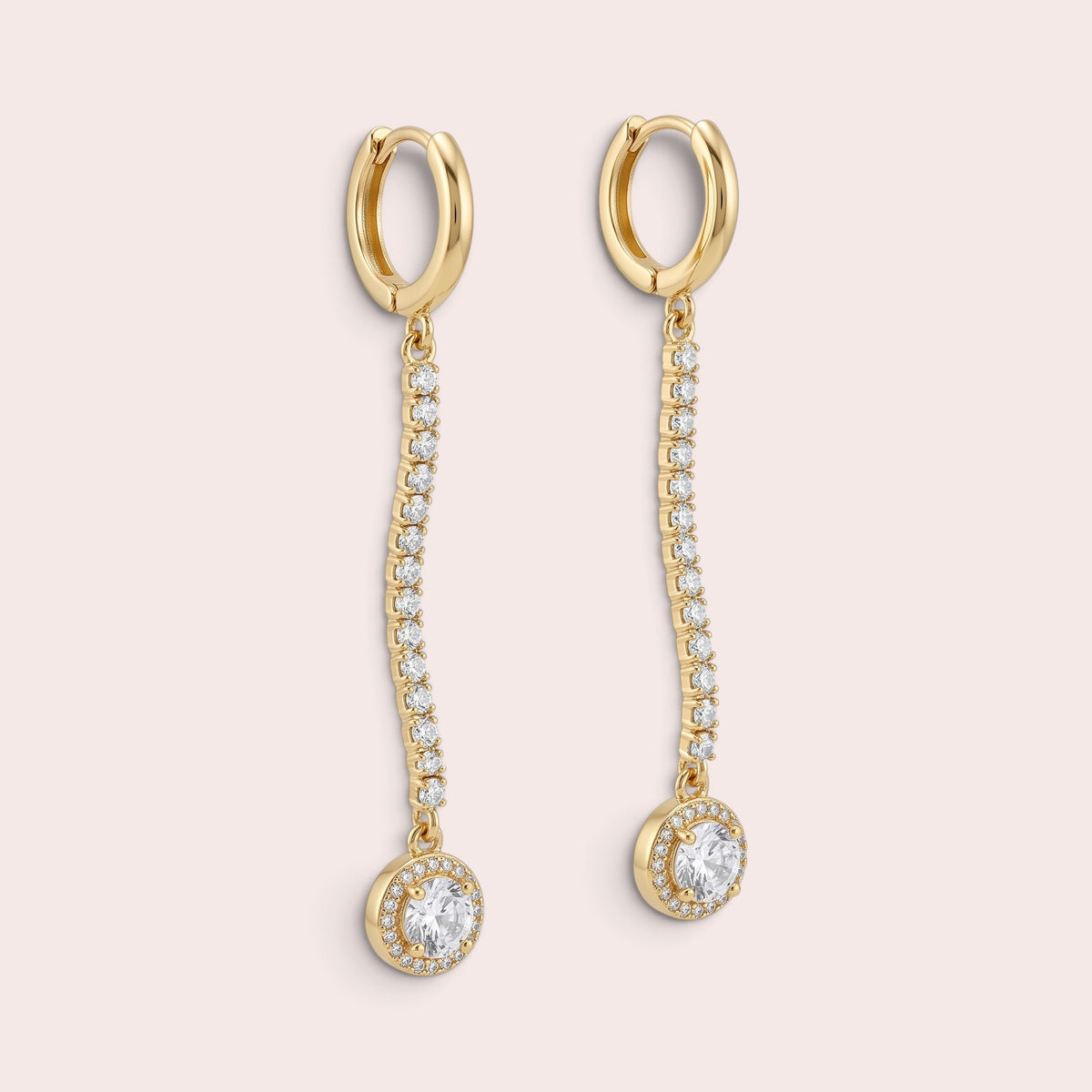 Long zircon earrings