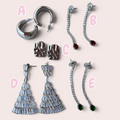 Different designs silver earrings