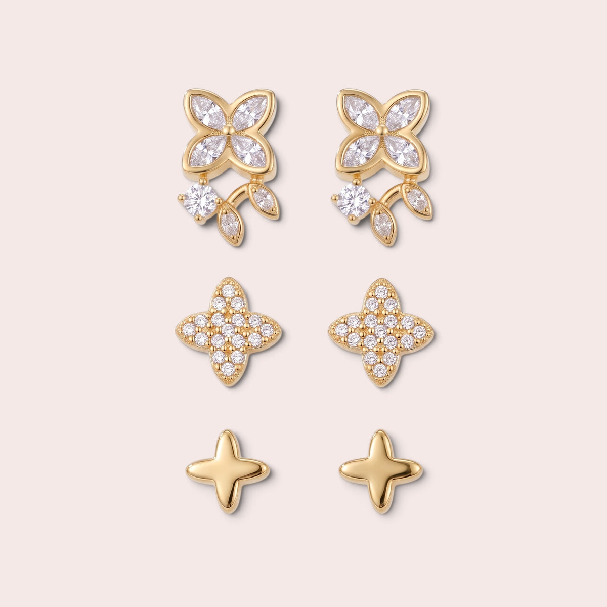 3 pair studs set