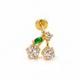 Cerise Flat Back Ear Pierce