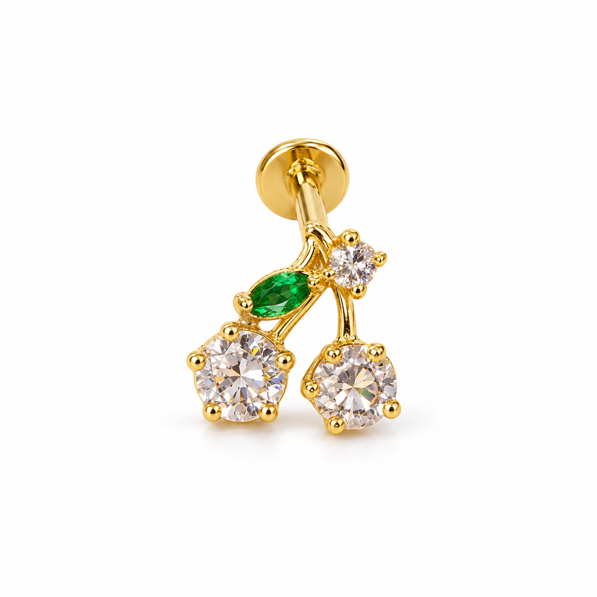 Cerise Flat Back Ear Pierce