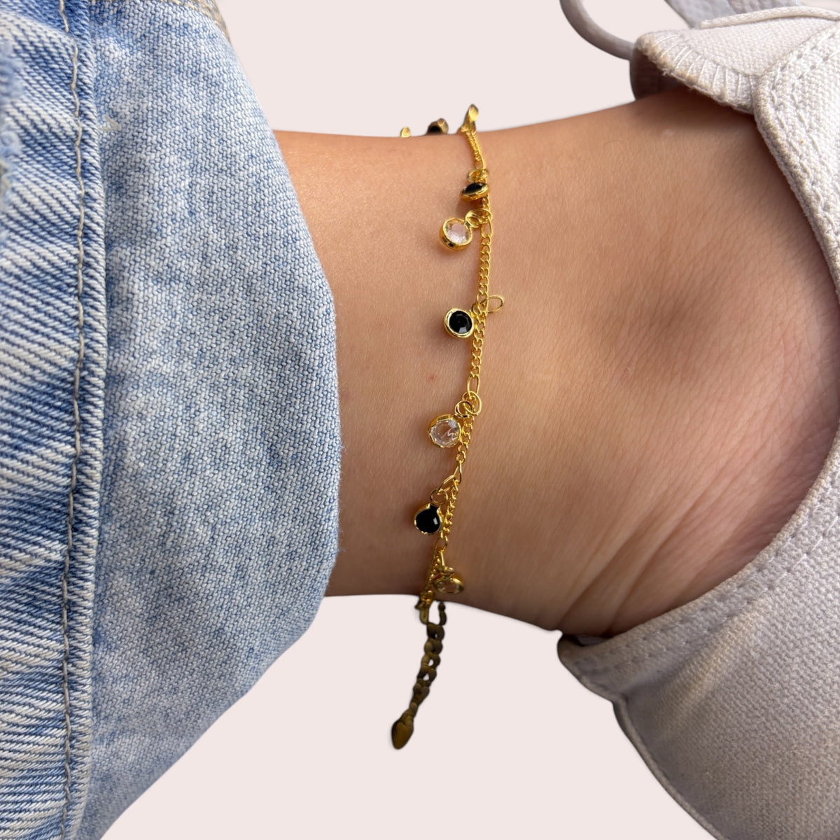 Black drops anklet