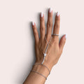 Silver tennis stars hand chain