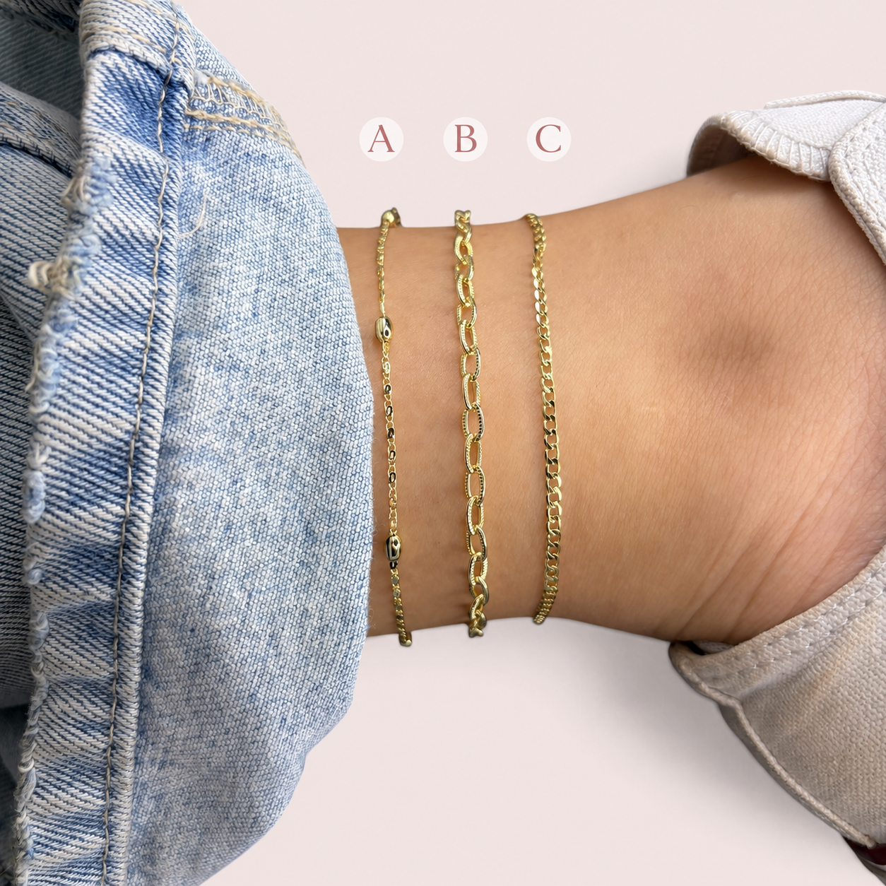 Gold chains anklets