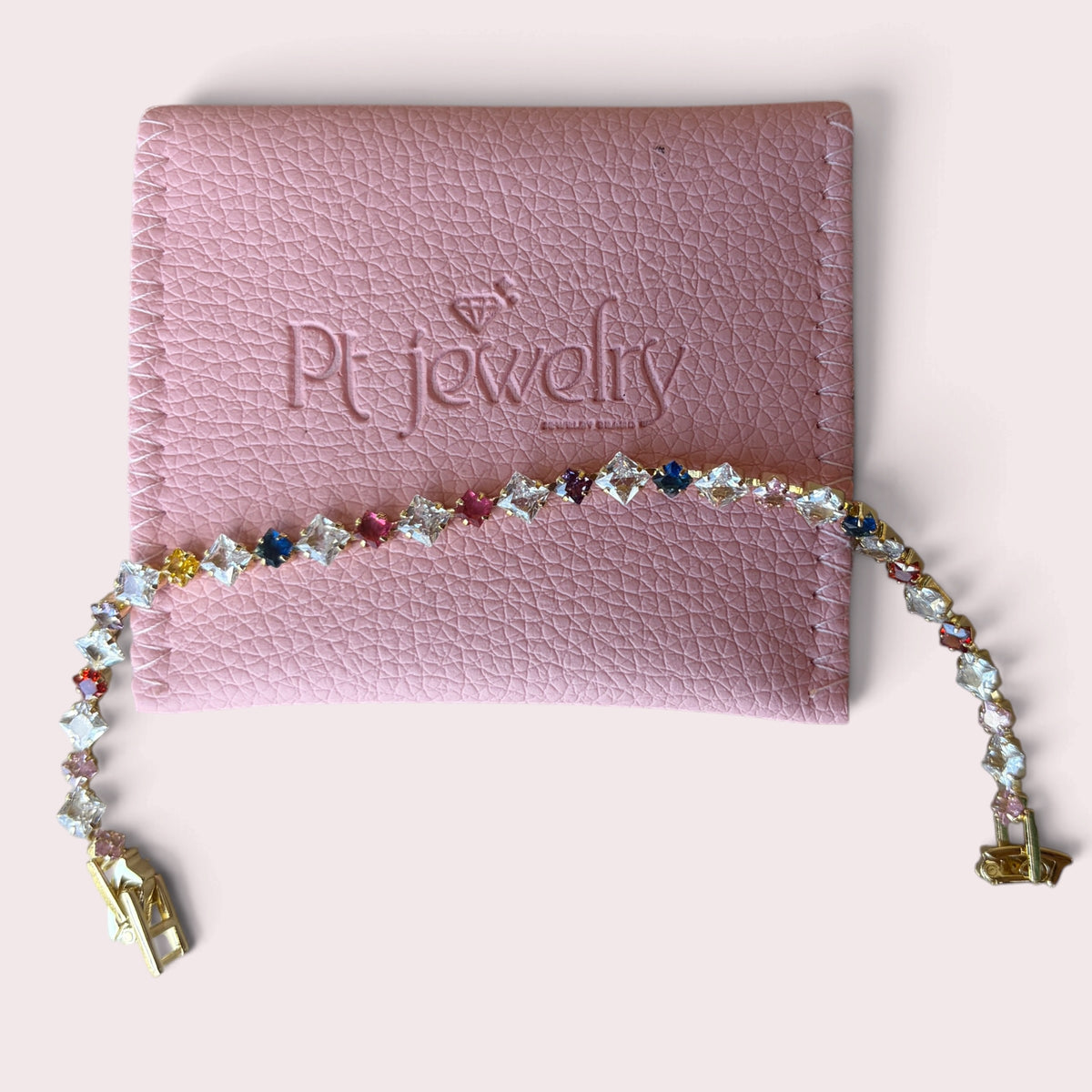 Colored different stones tennis bracelet