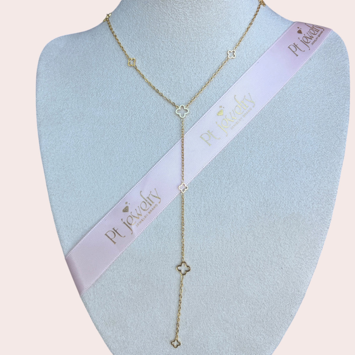 Y shape clover necklace